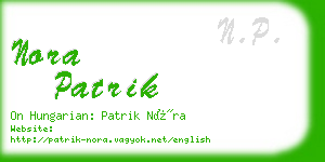 nora patrik business card